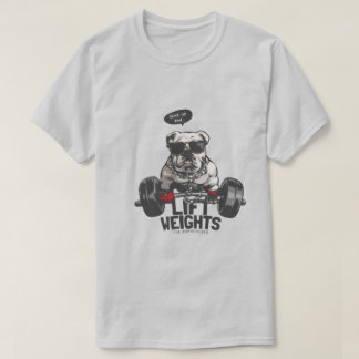 ジムビーストブルドッグウェイトリフティング面白いフィットネスTシャツ Tシャツ