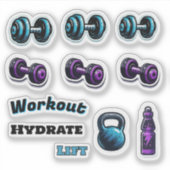 ジムフィットネスやる気を起こさせるトレーニングダンベル シール (正面)