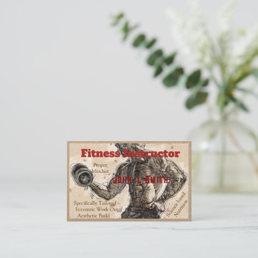 ジムフィットネスインストラクタープレミアムクラフト 名刺 (スタンド正面)