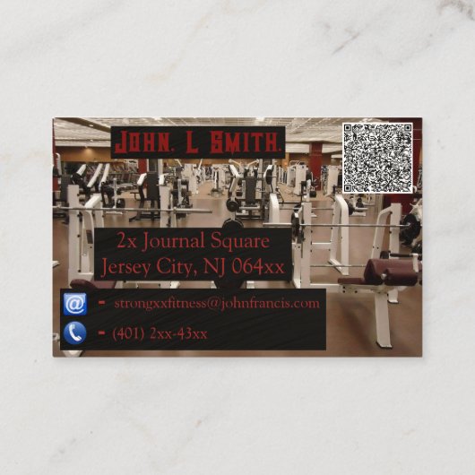 ジムフィットネスインストラクタープレミアムクラフト 名刺 (裏面)