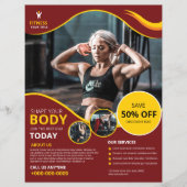 ジムフィットネスクラブプロモーションフライヤーテンプレート (正面)