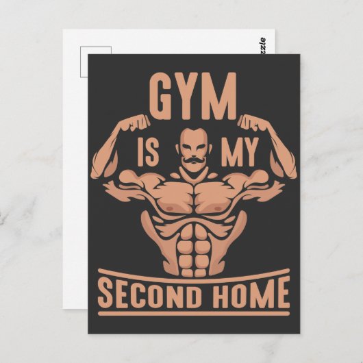 ジムホームフィットネス中毒性ウエートリフティングアスリート ポストカード (正面/裏面)