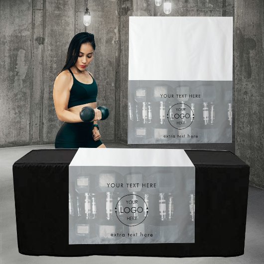 ジムポップ・アートのアップショップテーブルランナーのサインビジネスロゴ タペストリー