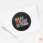 ジムモチベーショントレーニング食べフィットネス睡眠列車 ラウンドシール (封筒)