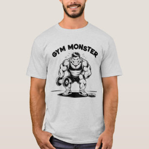 ジムモンスターボディービルおもしろいダーリフト漫画 Tシャツ