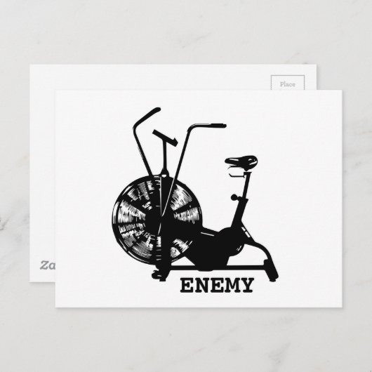 ジムユーモア白黒おもしろいトレーニング ポストカード (正面/裏面)