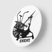 ジムユーモア白黒おもしろいトレーニング ラウンド壁時計 (傾斜)