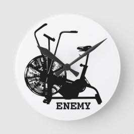 ジムユーモア白黒おもしろいトレーニング ラウンド壁時計