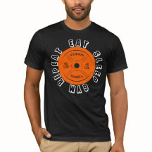 ジムライフを楽しむ人のための「Eat Sleep Gym Repeat」Tシャツ。トレーニング好きな