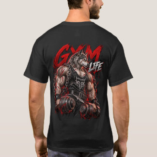 ジムライフ 人狼 ビーストモード ボディビル フィットネス Tシャツ