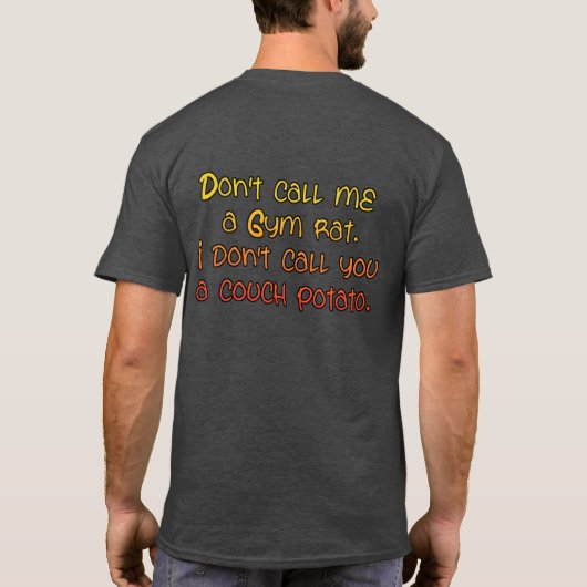 ジムラットとソファのポテトとフィットおもしろいとカッコいい Tシャツ (裏面)