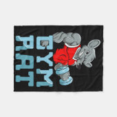 ジムラットフィットネスボディビルエクササイズ筋肉スポート フリースブランケット (正面(横))