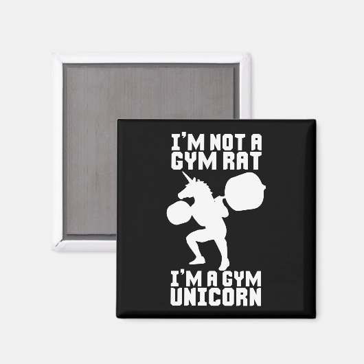ジムラット対ジムユニコーン – おもしろいトレーニングインスピレーション マグネット (正面/裏面)