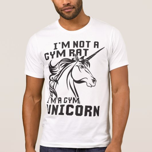 ジムラット – ジムユニコーン – ボディビルユーモア Tシャツ (正面)