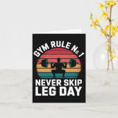 ジムルールNo1決して脚の日スキップしないレトロボディビル カード (黄色い花)