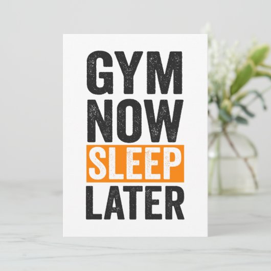 ジム今スリープ後のおもしろいフィットネスボディーブディング 招待状 (スタンド正面)