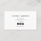 ジム個人コーチモダンミニマルなソーシャルメディア 名刺 (裏面)