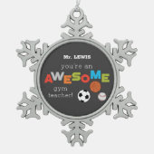 ジム先生賞味日素晴らし球 スノーフレークピューターオーナメント (正面)