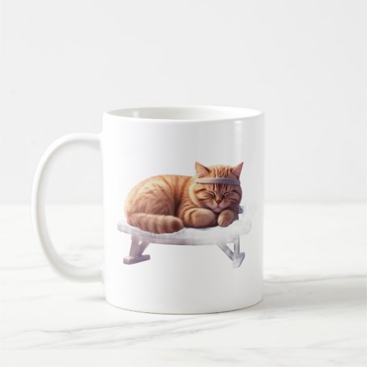 ジム好きな眠い子猫 コーヒーマグ コーヒーマグカップ (左)