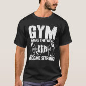 ジム弱い強くなるトレーニングヴィンテージWeightlifti Tシャツ (正面)
