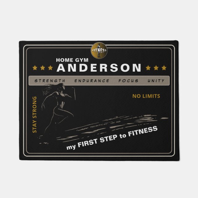 ジム用のカスタマイズ可能なダイナミックデザイン ドアマット (正面)