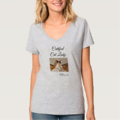 ジム用アクティブウェアの猫好きな女性向け軽量Tシャツ Tシャツ (正面)