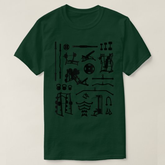 ジム設備シルエット150 Tシャツ (デザイン正面)