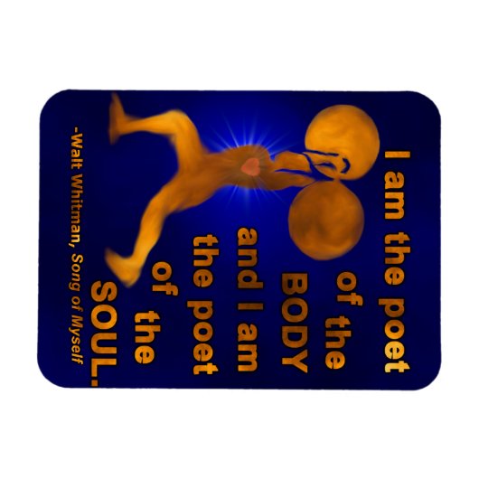 ジム重量挙げやる気を起こさせる詩人ウォルト・ホイットマン マグネット (横)