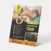 ジム・サービスの台座看板 台座サイン (正面)