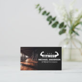 ジム | パーソナルトレーナー | フィットネスの折り曲げロゴ 名刺 (スタンド正面)