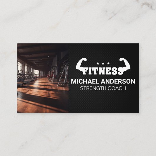 ジム | パーソナルトレーナー | フィットネスの折り曲げロゴ 名刺 (正面)
