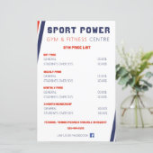 ジム&フィットネスセンターパワースポーツ料金表 (スタンド正面)