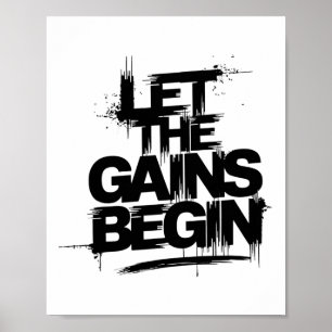 ジム ボディビル フィットネス クラフト Let The Gains Begin ポスター