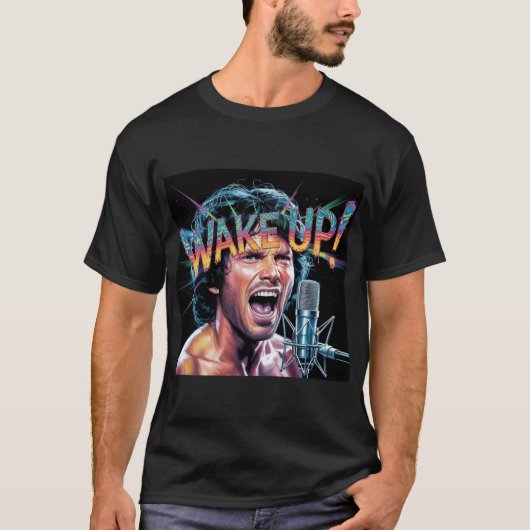 ジム・モリソン「目を覚ませ!」Tシャツ Tシャツ (正面)