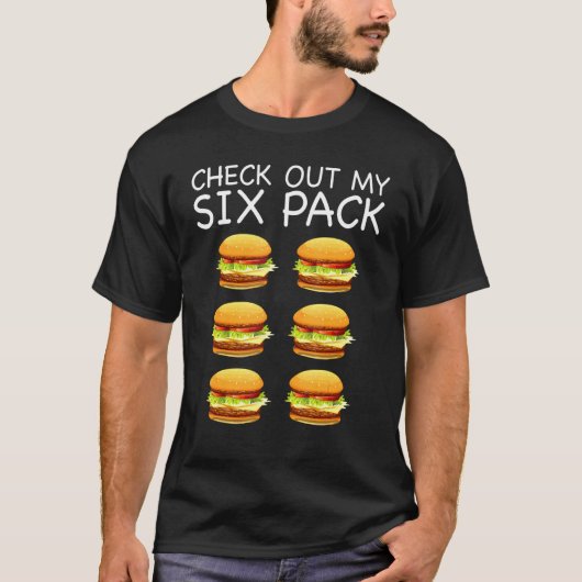 ジム 腹筋見てね ハンバーガー Tシャツ (正面)
