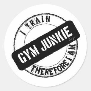 ジムJUNKIE。だから私は訓練する。黒 ラウンドシール
