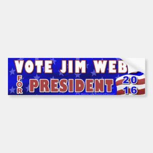 ジムWebbの大統領2016年の選挙民主党員 バンパーステッカー