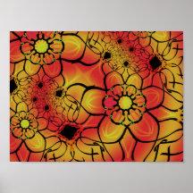 ジメカラフルットデザインのアートポスター。