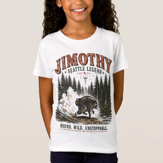ジモシー・アライグマ ビンテージ 野生生物 森林 アドベンチャー Tシャツ (正面)