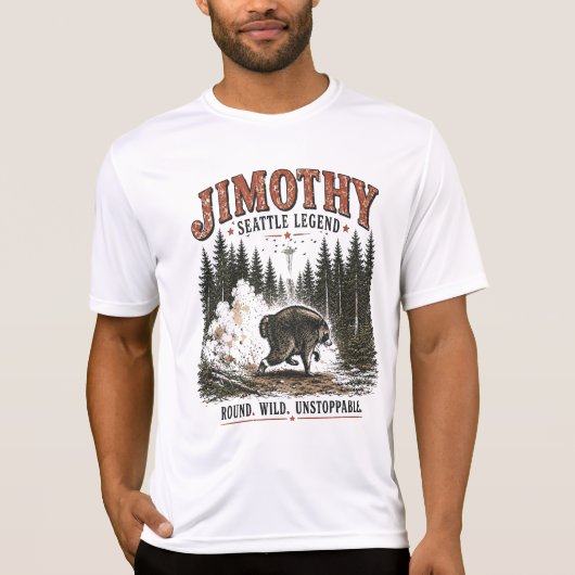 ジモシー・アライグマ ビンテージ 野生生物 森林 アドベンチャー Tシャツ (正面)