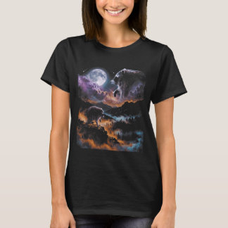ジモシー・アライグマ 月夜に吠える シーン メメ Tシャツ