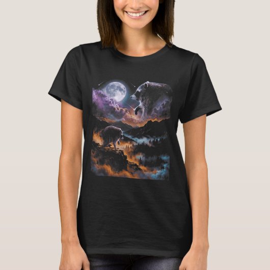 ジモシー・アライグマ 月夜に吠える シーン メメ Tシャツ (正面)