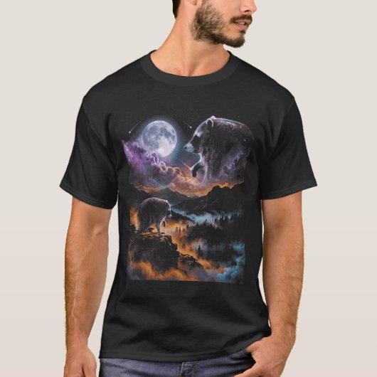 ジモシー・アライグマ 月夜に吠える シーン メメ Tシャツ (正面)