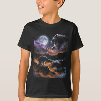 ジモシー・アライグマ 月夜に吠える ミーム Tシャツ