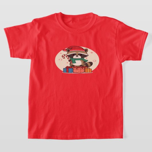 ジモシー クリスマス アライグマ Tシャツ (レイダウン)