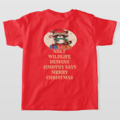 ジモシー クリスマス アライグマ Tシャツ (レイダウン裏面)
