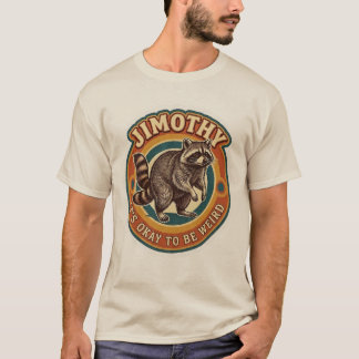 ジモシー 大丈夫 変なことでいいの レトロ アライグマ Tシャツ