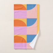 ジモダンオメトカラフルリ形状パターン バスタオルセット (ハンドタオル)