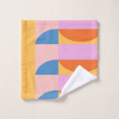 ジモダンオメトカラフルリ形状パターン バスタオルセット (ウォッシュタオル)