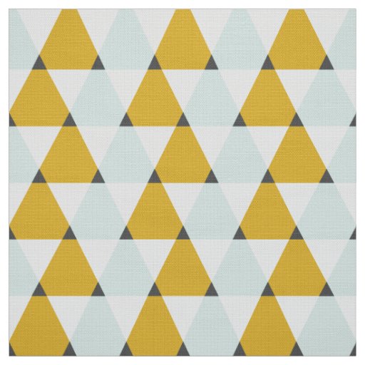 ジモダンオメトリミント黄色の三角形パターン ファブリック